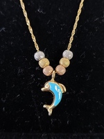  Yellow Gold 14k Dolphin Necklace