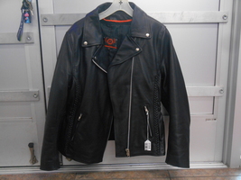 True Element Womens Premium Braided Motorcycle Leather Jacket- 2xl