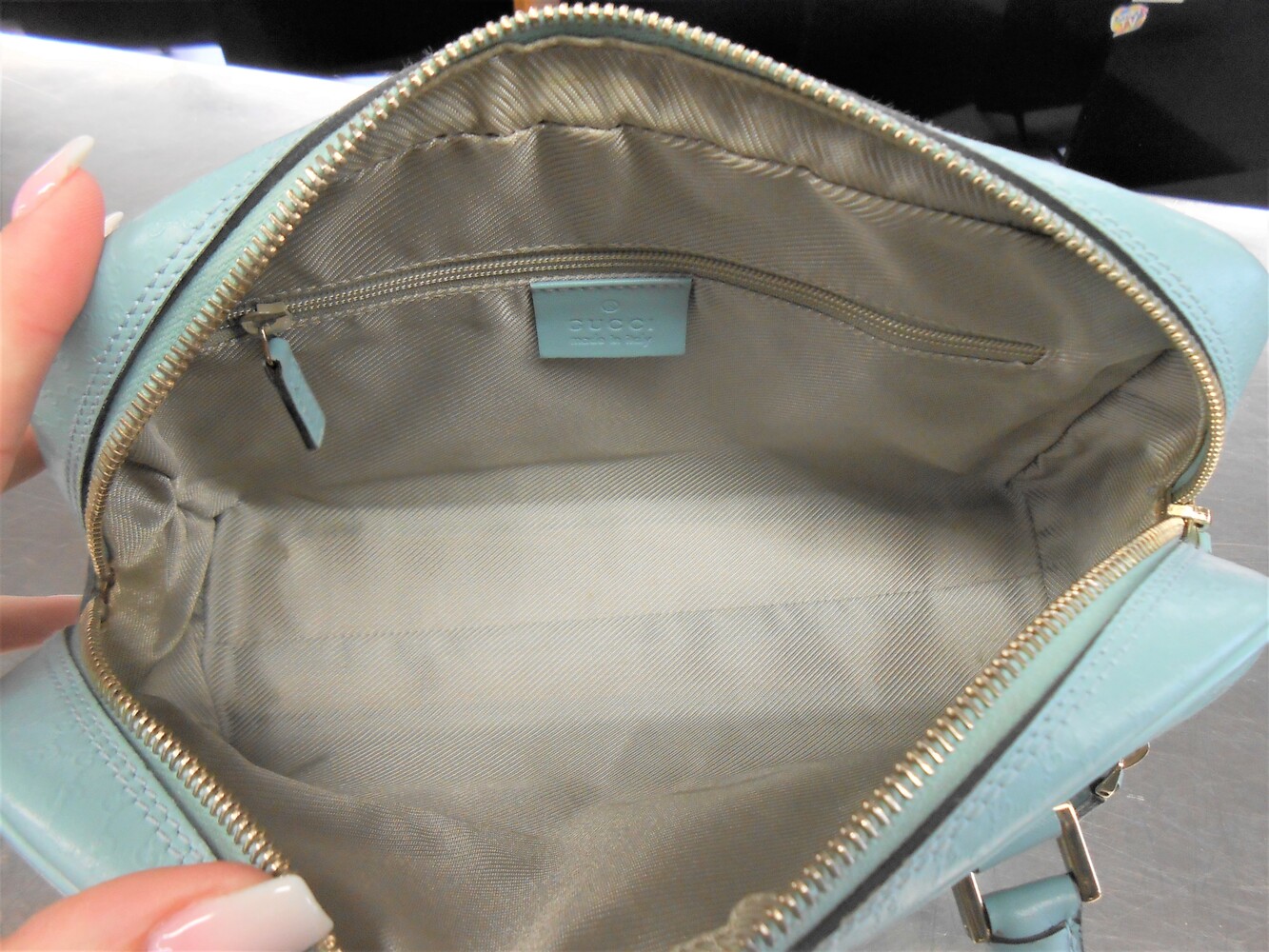 Gucci Mini Guccissima Leather Double Zip Handbag