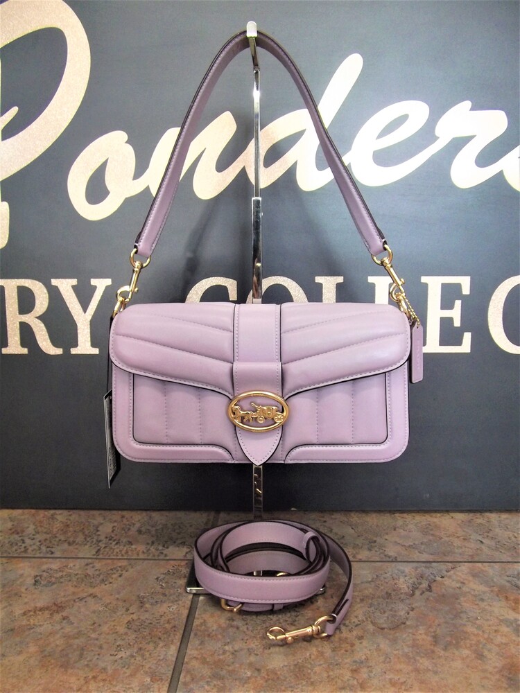Coach Georgie Shoulder Bag With Puffy Quilting - Purple/Lilac