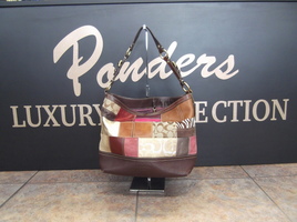 Coach Leather and Suede Patchwork Tote