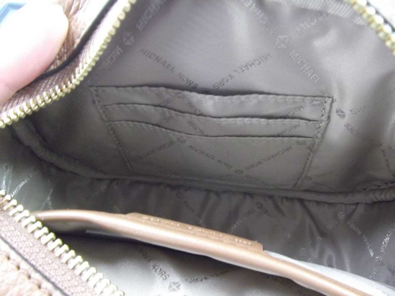 Michael Kors Brynn Small Pebbled Leather Crossbody Bag - Luggage