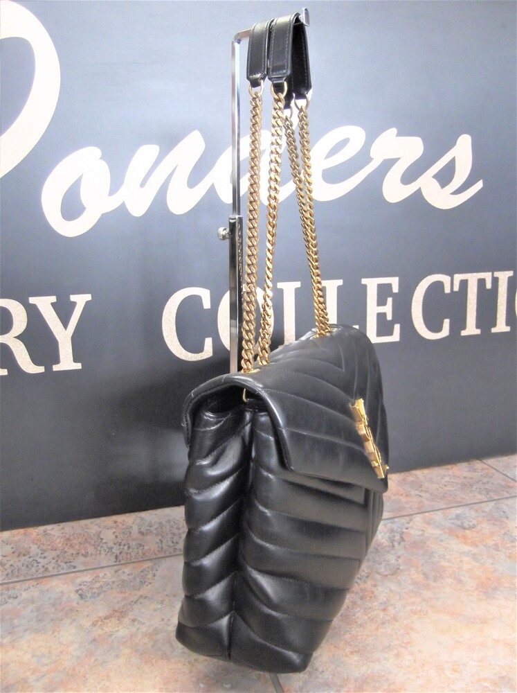 YSL LOULOU MEDIUM CHAIN BAG IN QUILTED 
