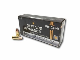 Fiocchi Defense Dynamics 9mm 115gr JHP 50Rd Ammo