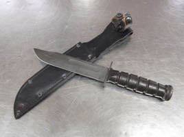 Camillus 7" Military USA Made Vintage Fixed  Blade Knife & Sheath