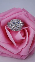  14KT White Gold 2.27 CTTW Diamond Cluster Double Halo Ring