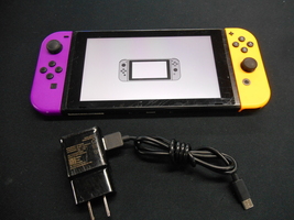 *AS-IS* Nintendo Switch Neon Orange/Purple Gaming Console - no dock, w/charger