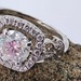  14Kt White Gold 1.46cttw. Halo Style Nat. Diamond Engagement Ring