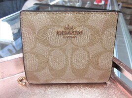 COACH snap wallet signature canvas