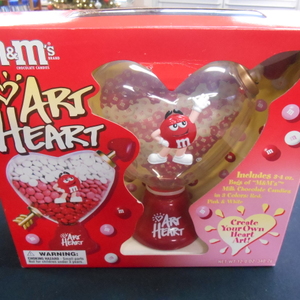 M&M art heart collectible candy dispenser - NIB