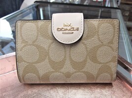 Coach Medium Corner Zip Wallet In Signature Canvas