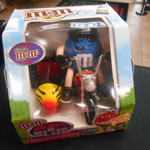M&M's Red White & Blue Motorcycle Candy Dispenser Limited Edition